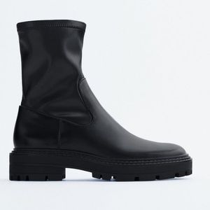 Zara Low Heeled Lug Sole Ankle Boot